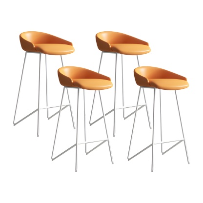 Industrial Leather Counter Height Bar Stools with Backs