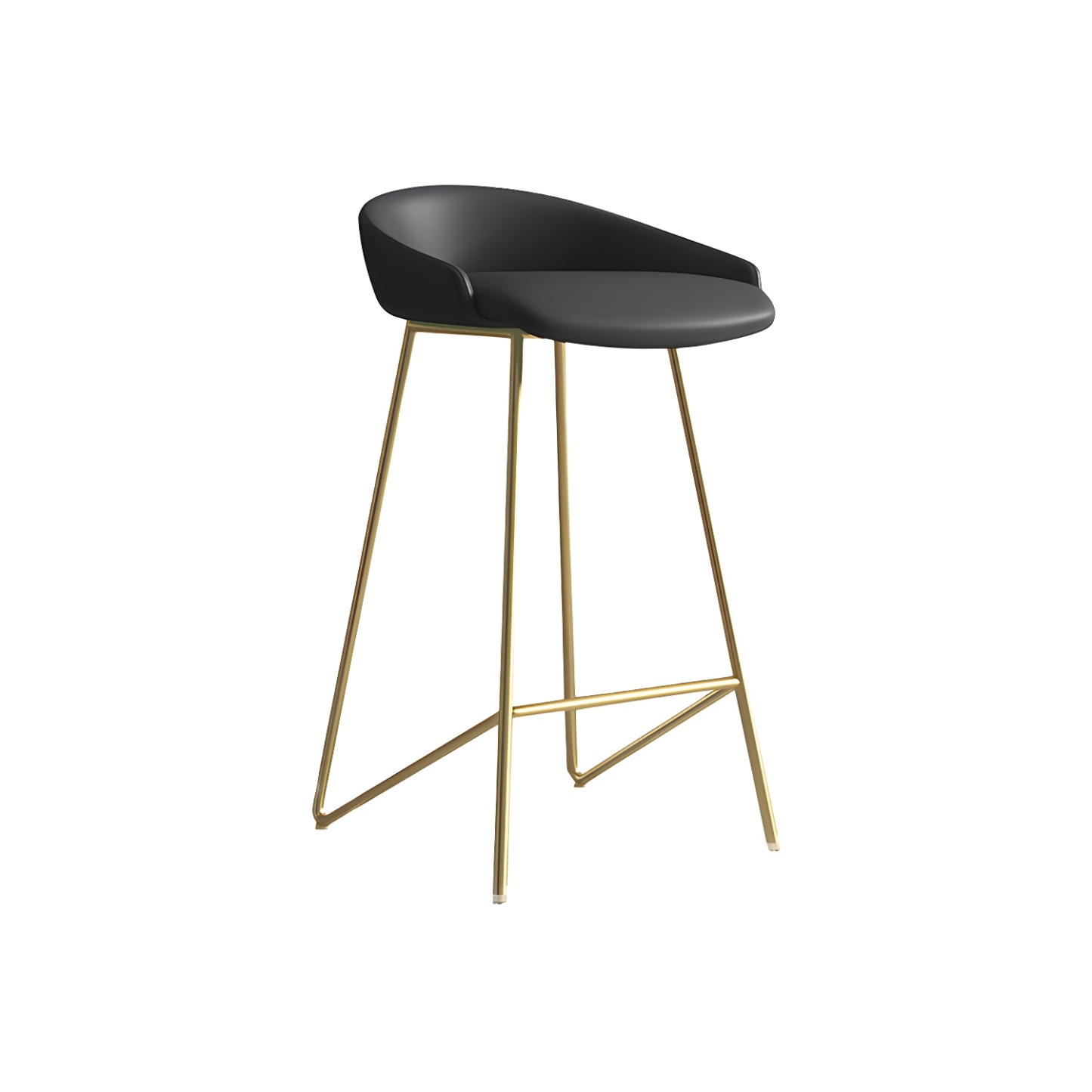 Industrial Leather Counter Height Bar Stools with Backs