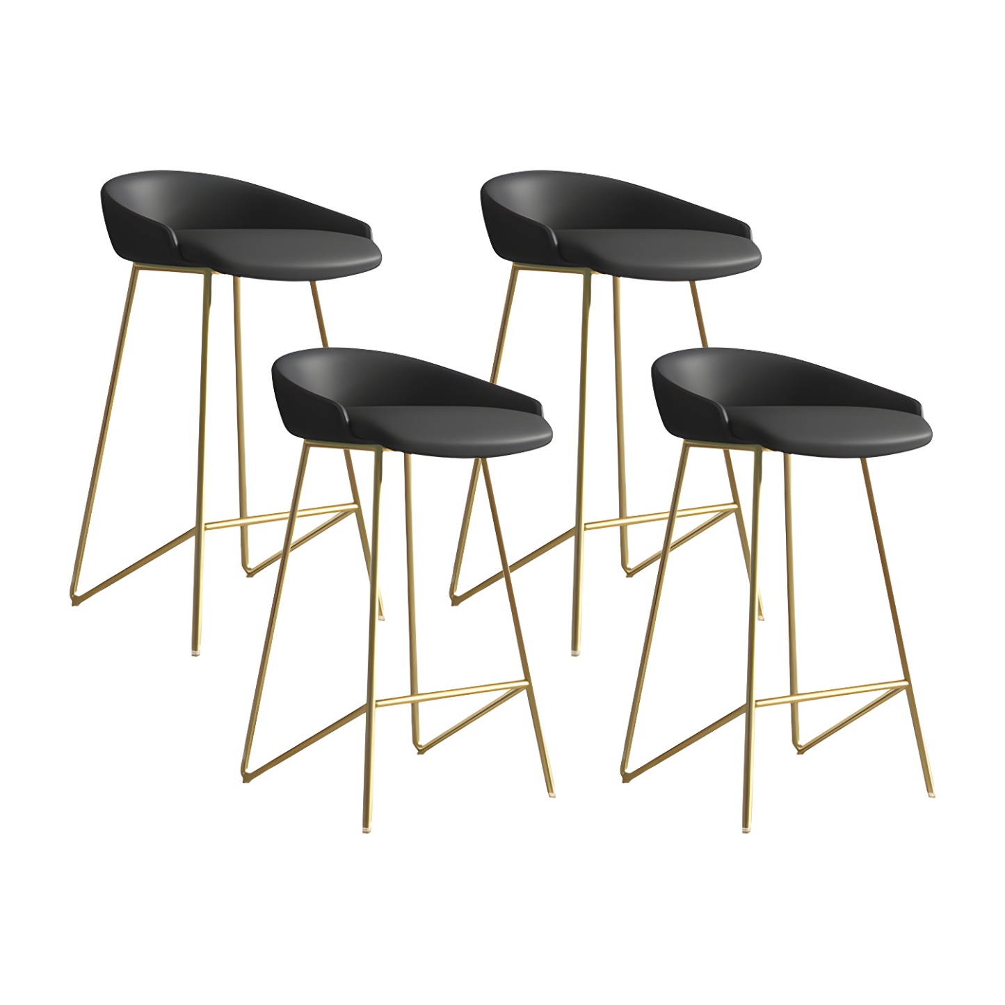 Industrial Leather Counter Height Bar Stools with Backs