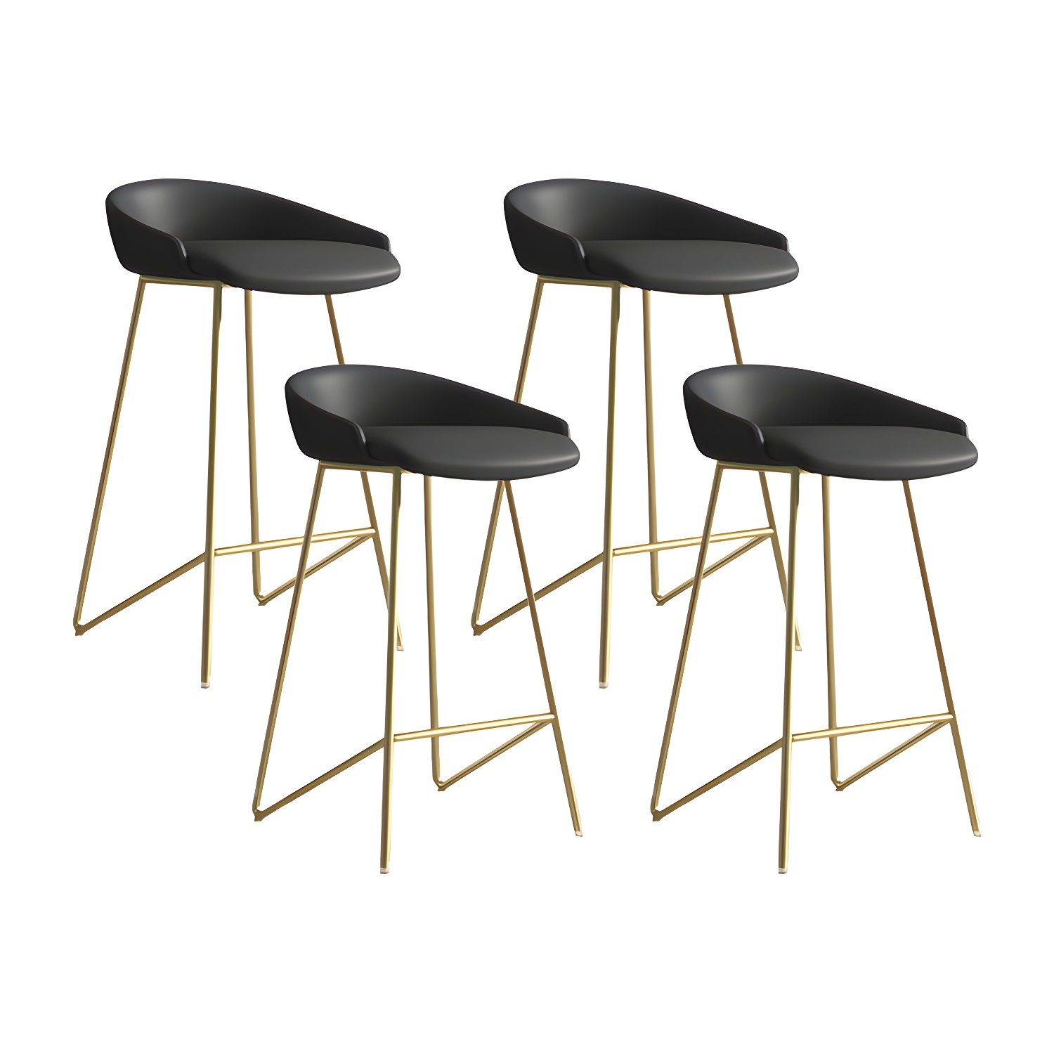 Industrial Leather Counter Height Bar Stools with Backs