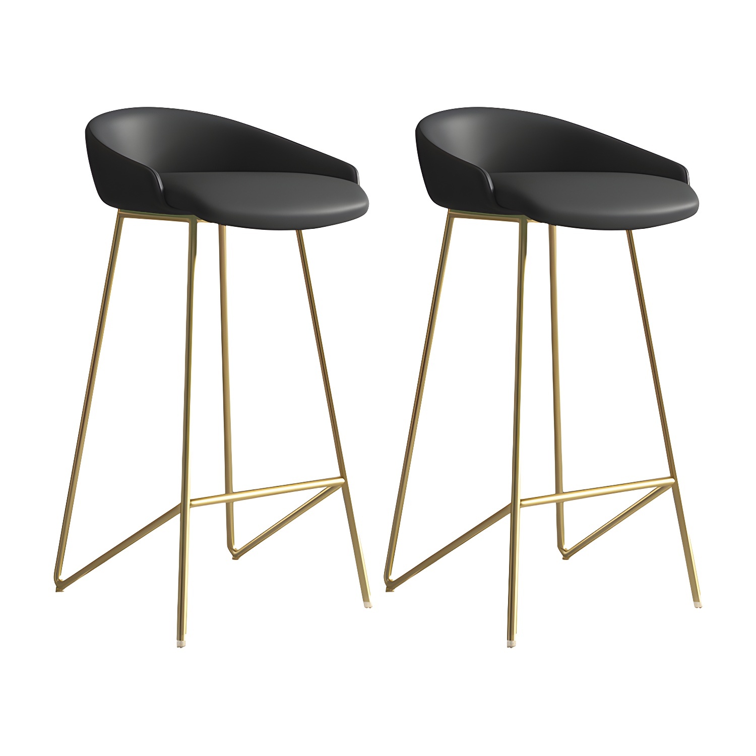 Industrial Leather Counter Height Bar Stools with Backs