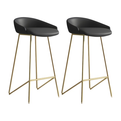 Industrial Leather Counter Height Bar Stools with Backs