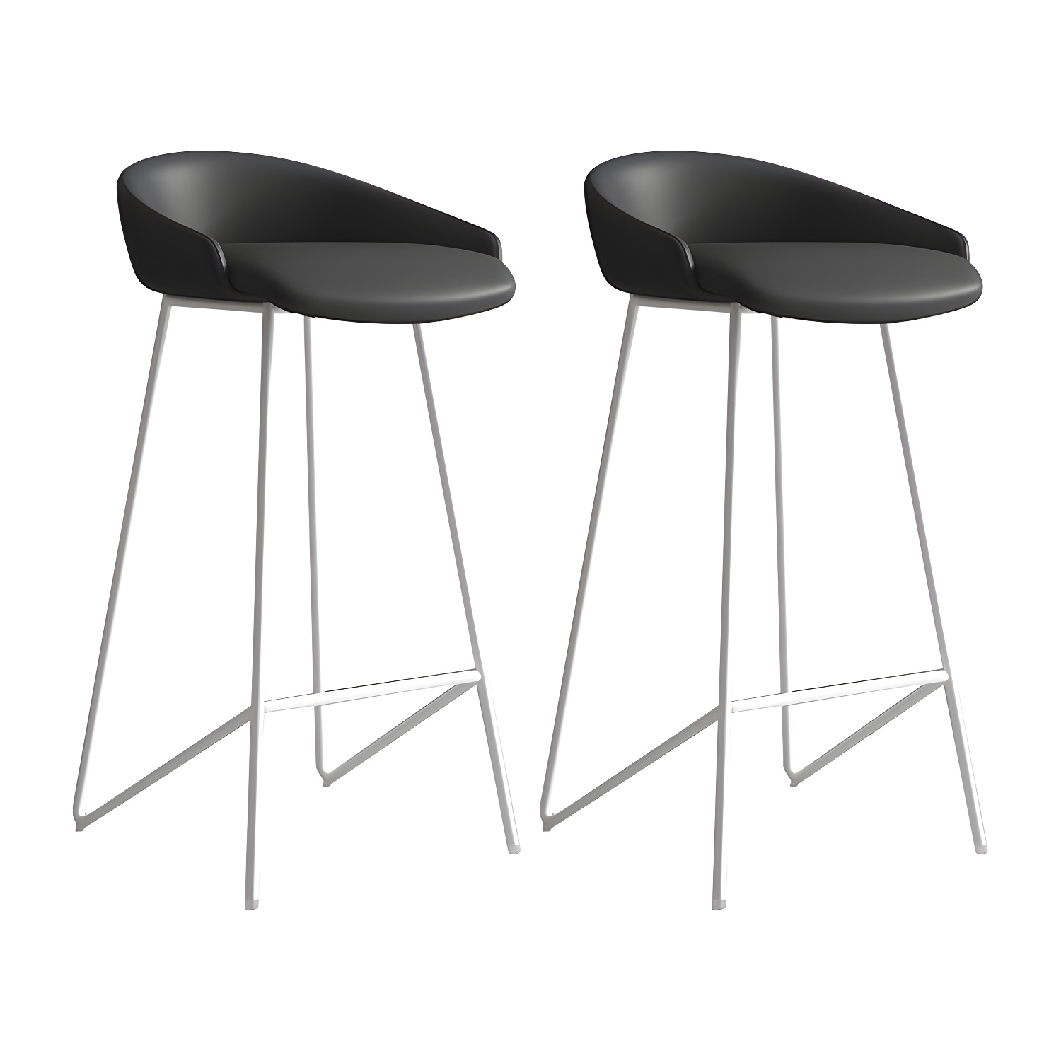 Industrial Leather Counter Height Bar Stools with Backs | homeyfad