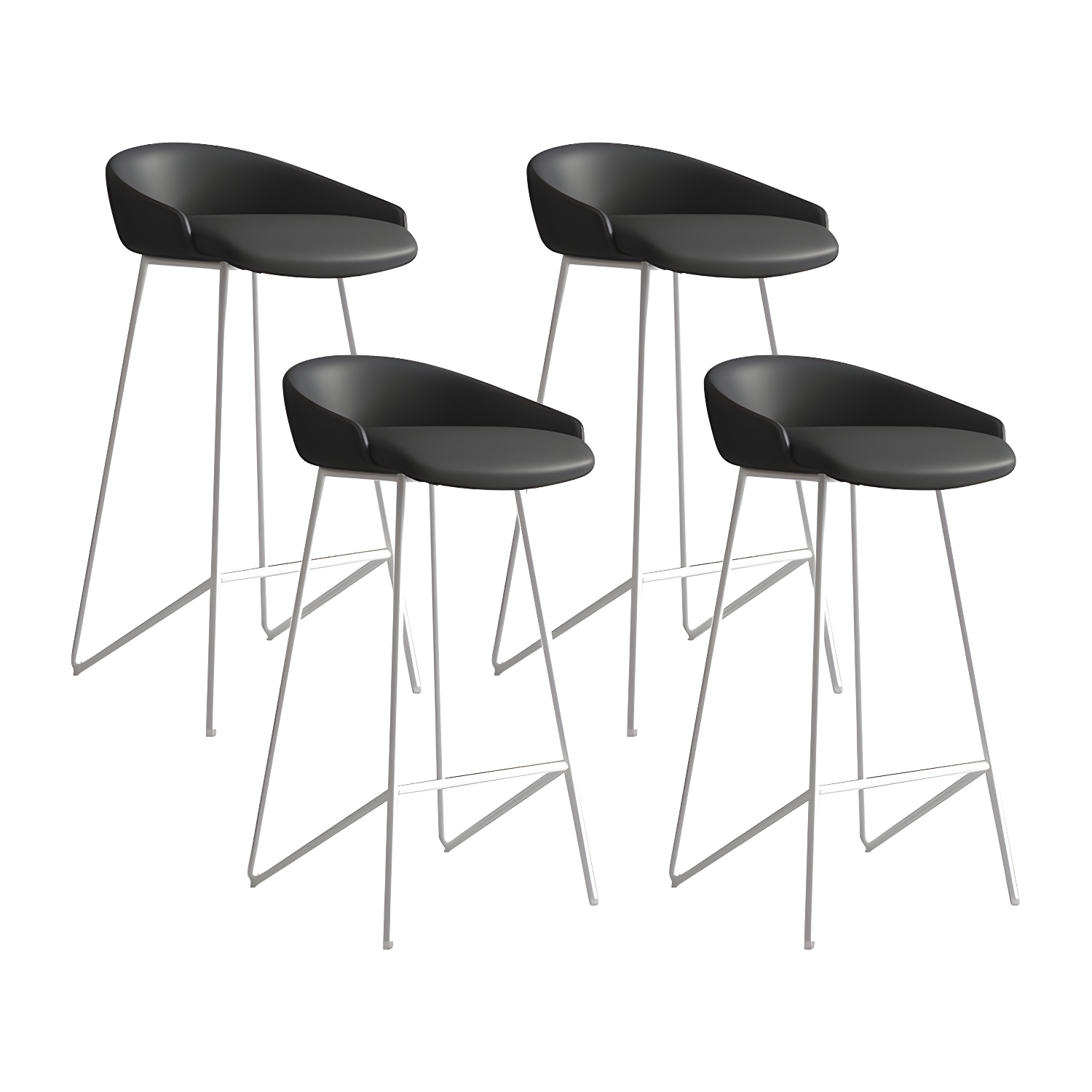 Industrial Leather Counter Height Bar Stools with Backs | homeyfad