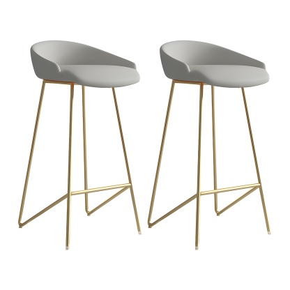 Industrial Leather Counter Height Bar Stools with Backs