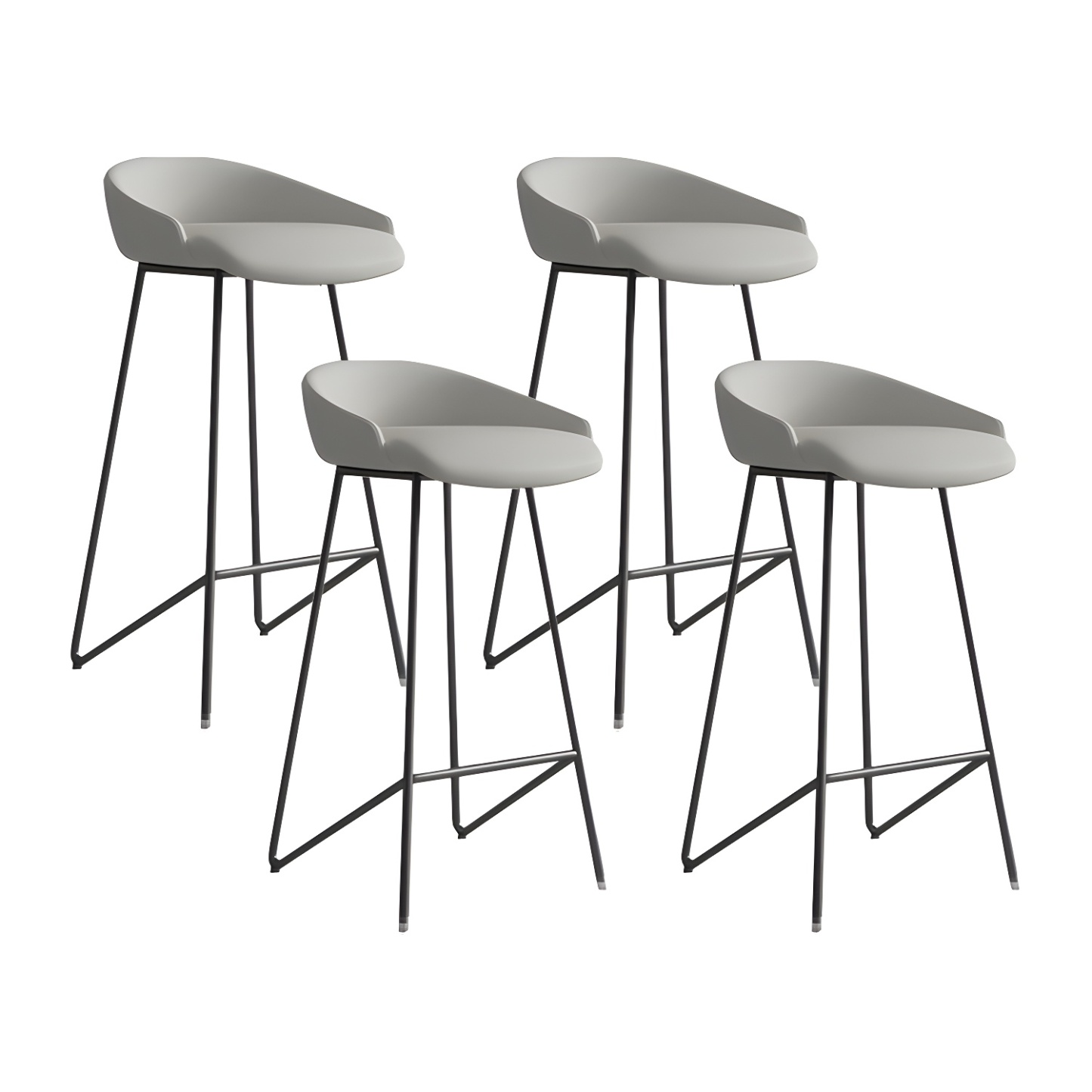 Industrial Leather Counter Height Bar Stools with Backs