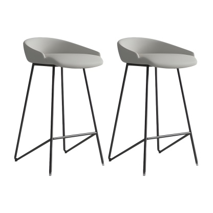 Industrial Leather Counter Height Bar Stools with Backs