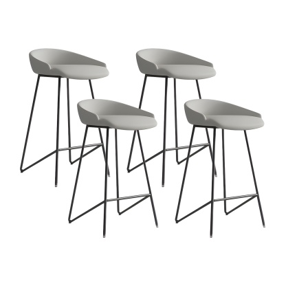 Industrial Leather Counter Height Bar Stools with Backs