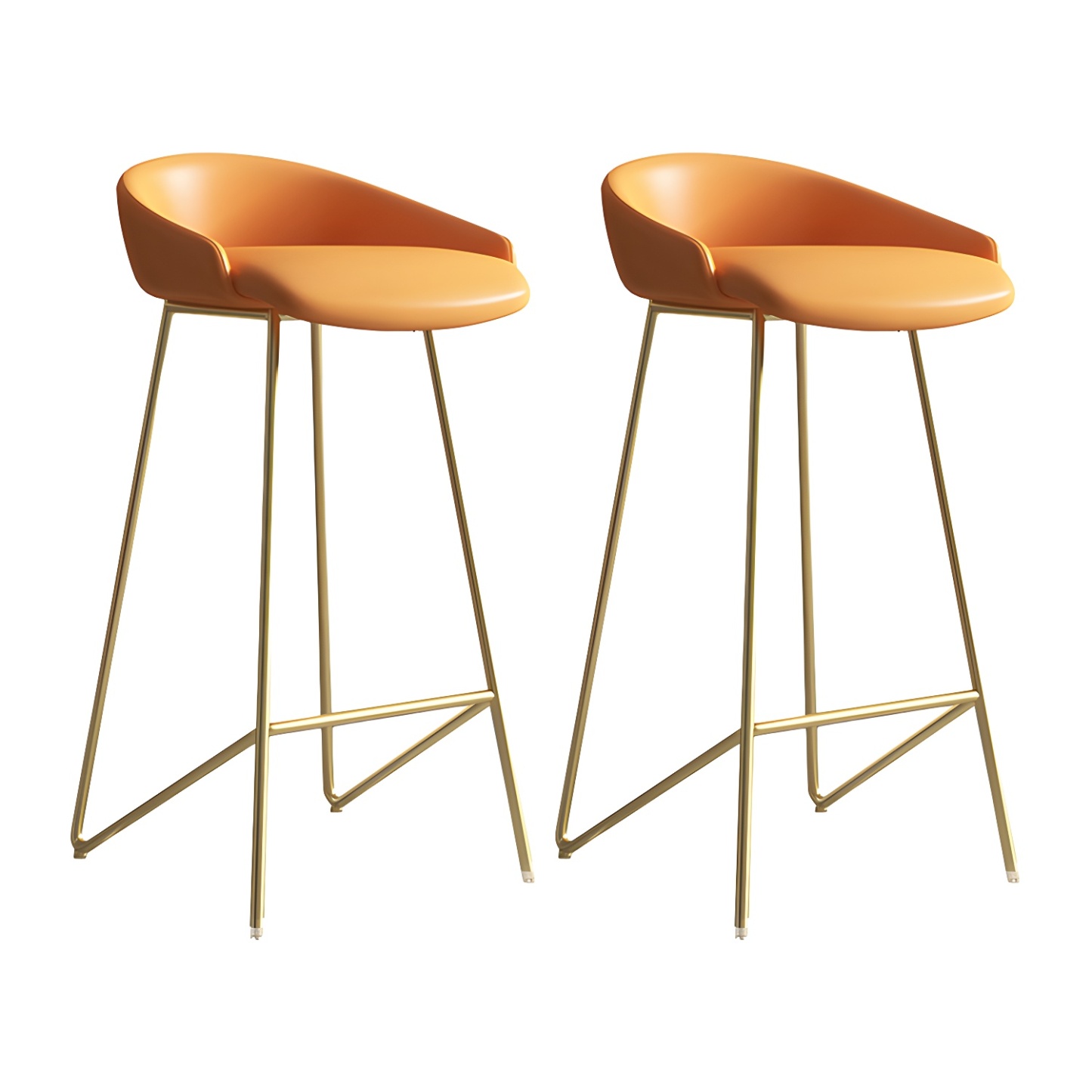 Industrial Leather Counter Height Bar Stools with Backs