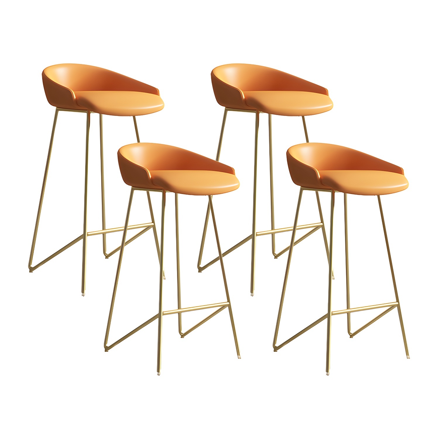 Industrial Leather Counter Height Bar Stools with Backs