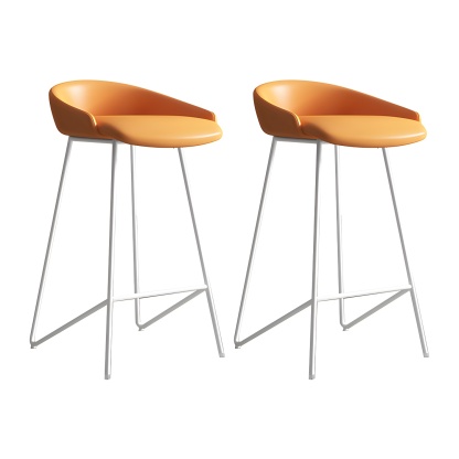 Industrial Leather Counter Height Bar Stools with Backs