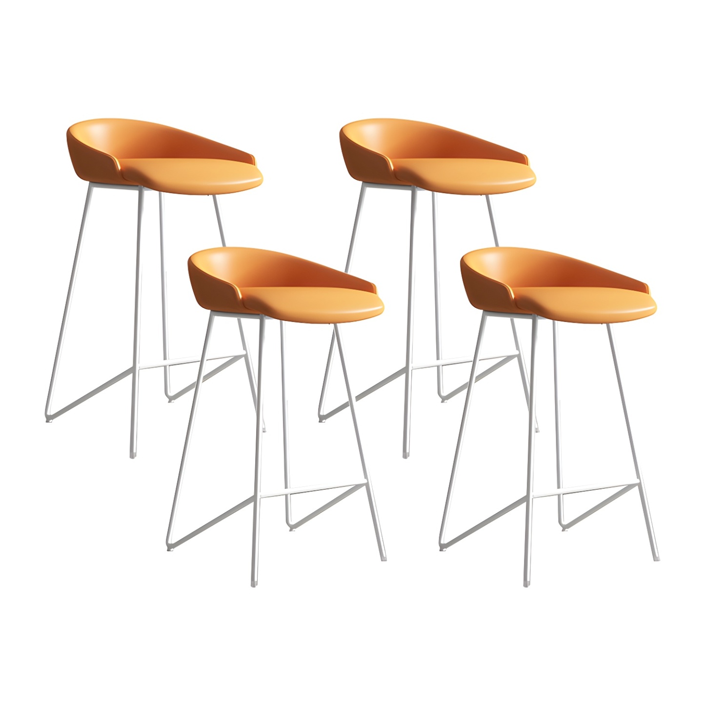Industrial Leather Counter Height Bar Stools with Backs