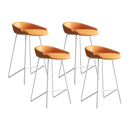 Industrial Leather Counter Height Bar Stools with Backs