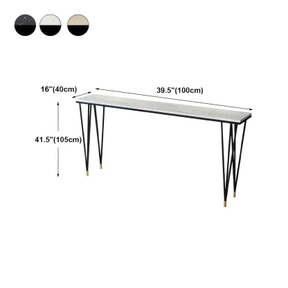 Sleek Black Faux Marble Top Bar Tables #size