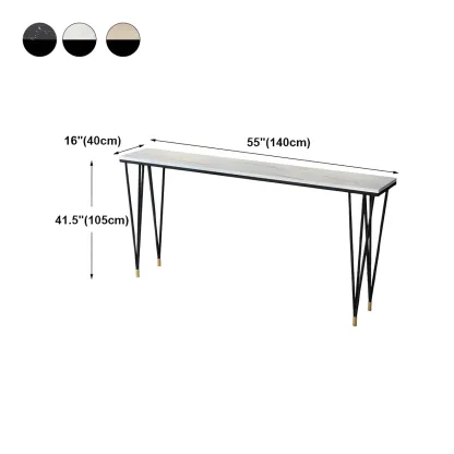 Sleek Black Faux Marble Top Bar Tables Image - 11