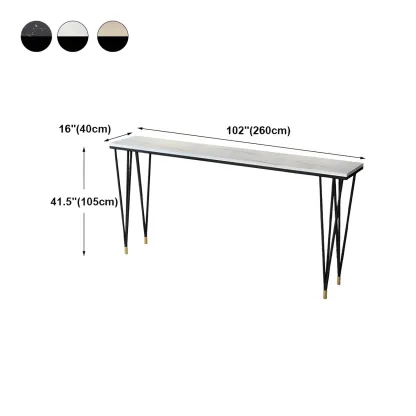 Sleek Black Faux Marble Top Bar Tables Image - 17