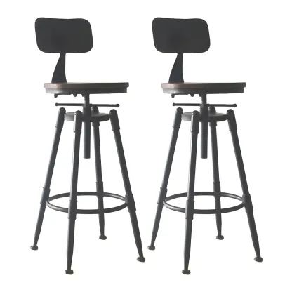Industrial Metal Swivel Bar Stools with Back for Home Bar Image - 4