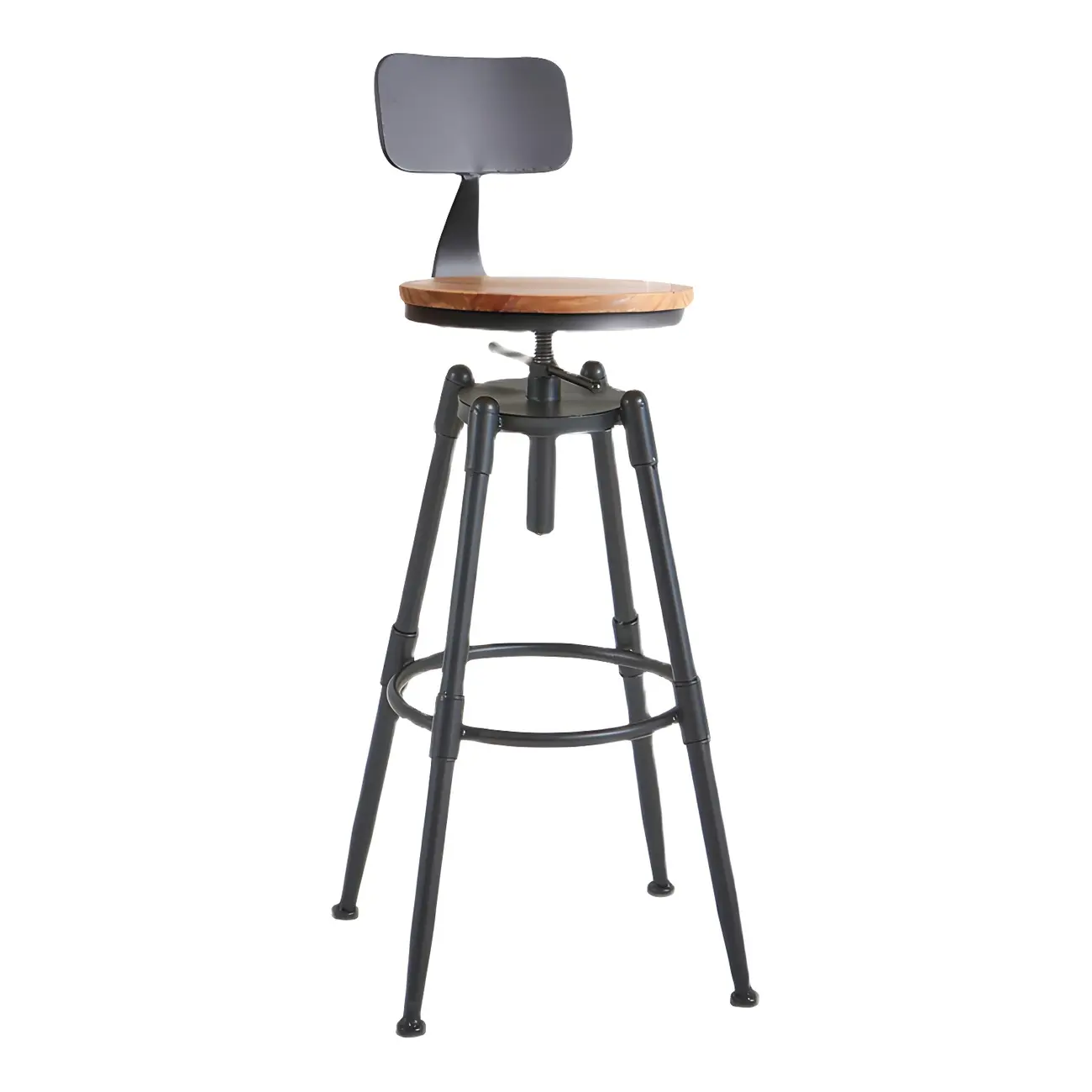 Industrial Metal Swivel Bar Stools with Back for Home Bar Image - 9 | homeyfad