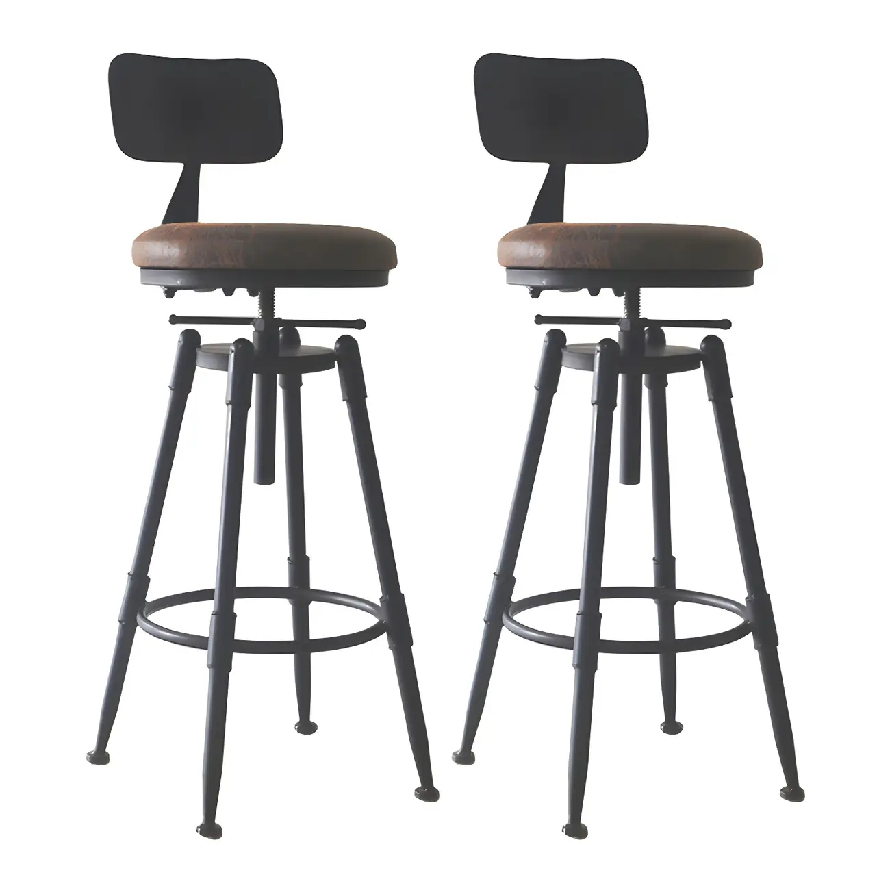 Industrial Metal Swivel Bar Stools with Back for Home Bar Image - 10 | homeyfad