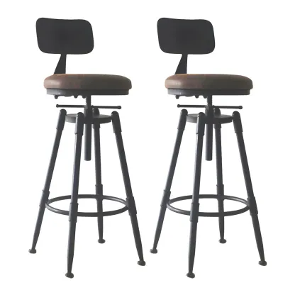 Industrial Metal Swivel Bar Stools with Back for Home Bar Image - 10