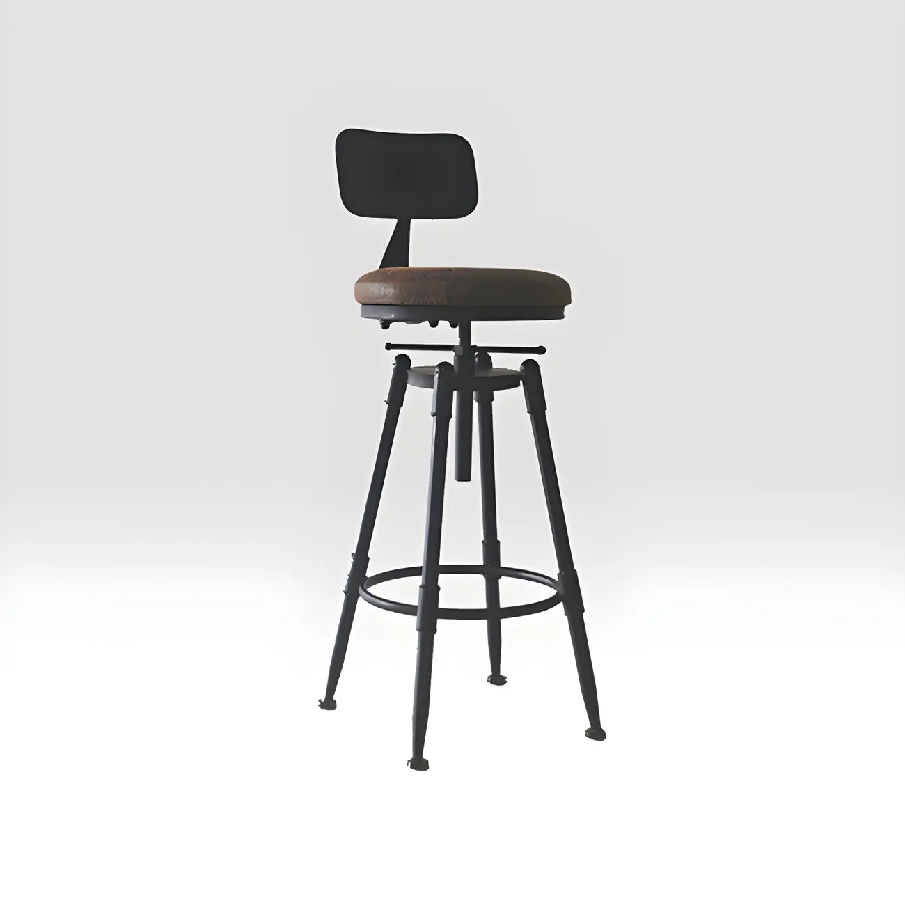 Industrial Metal Swivel Bar Stools with Back for Home Bar Image - 12 | homeyfad