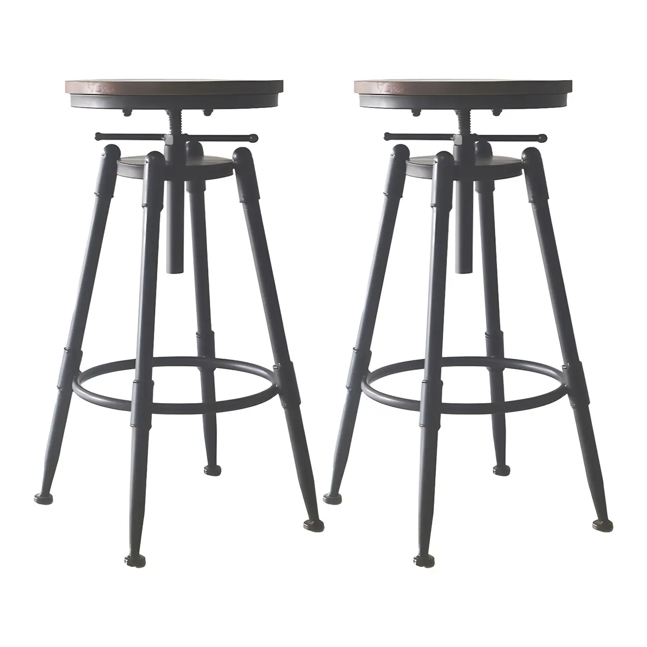 Industrial Metal Swivel Bar Stools with Back for Home Bar Image - 13 | homeyfad