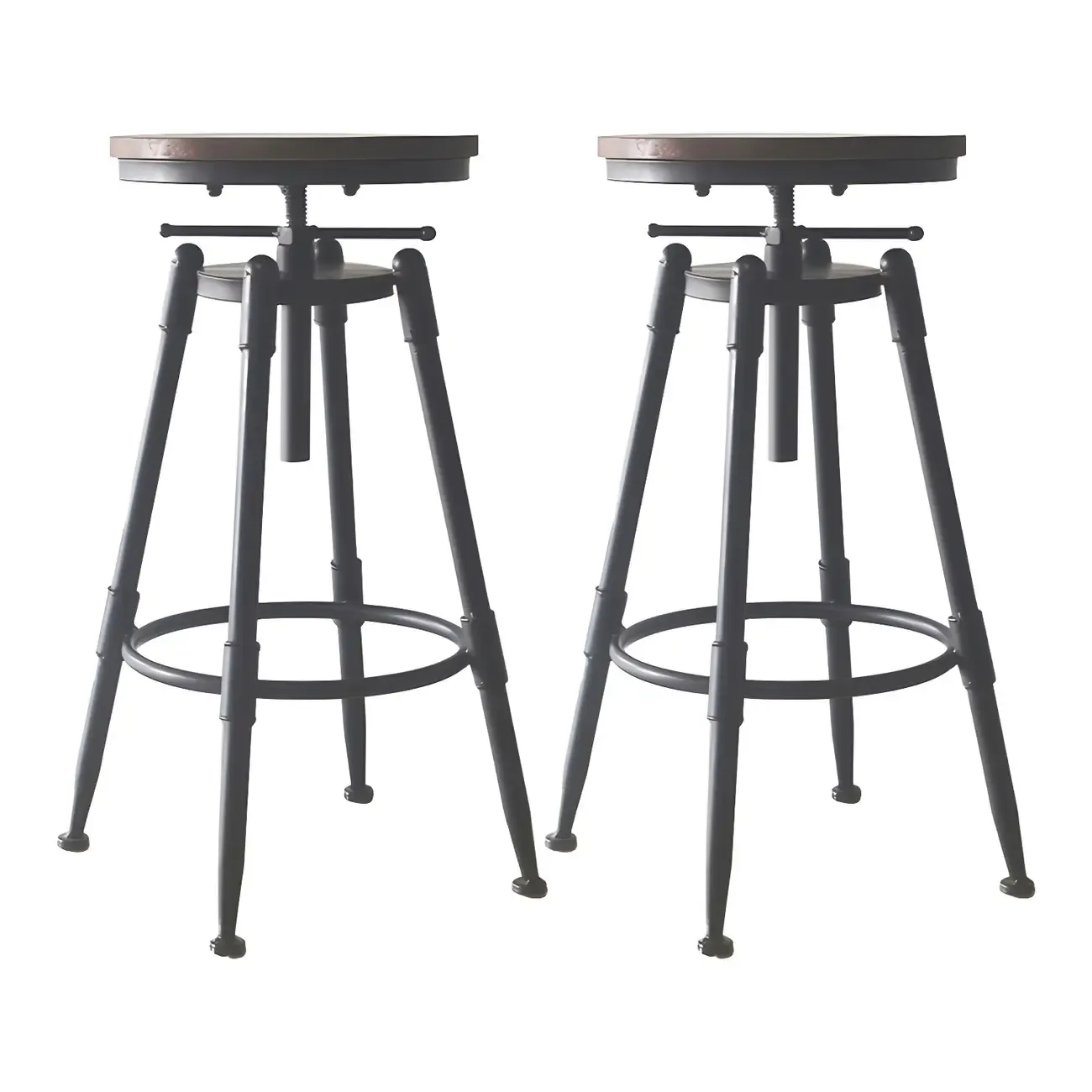 Industrial Metal Swivel Bar Stools with Back for Home Bar Image - 13