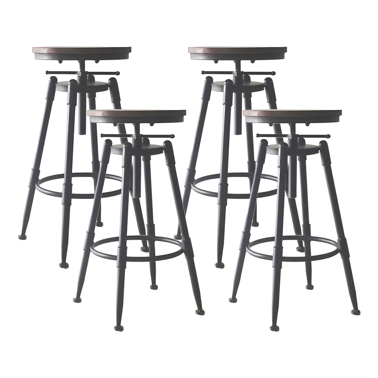 Industrial Metal Swivel Bar Stools with Back for Home Bar Image - 14 | homeyfad