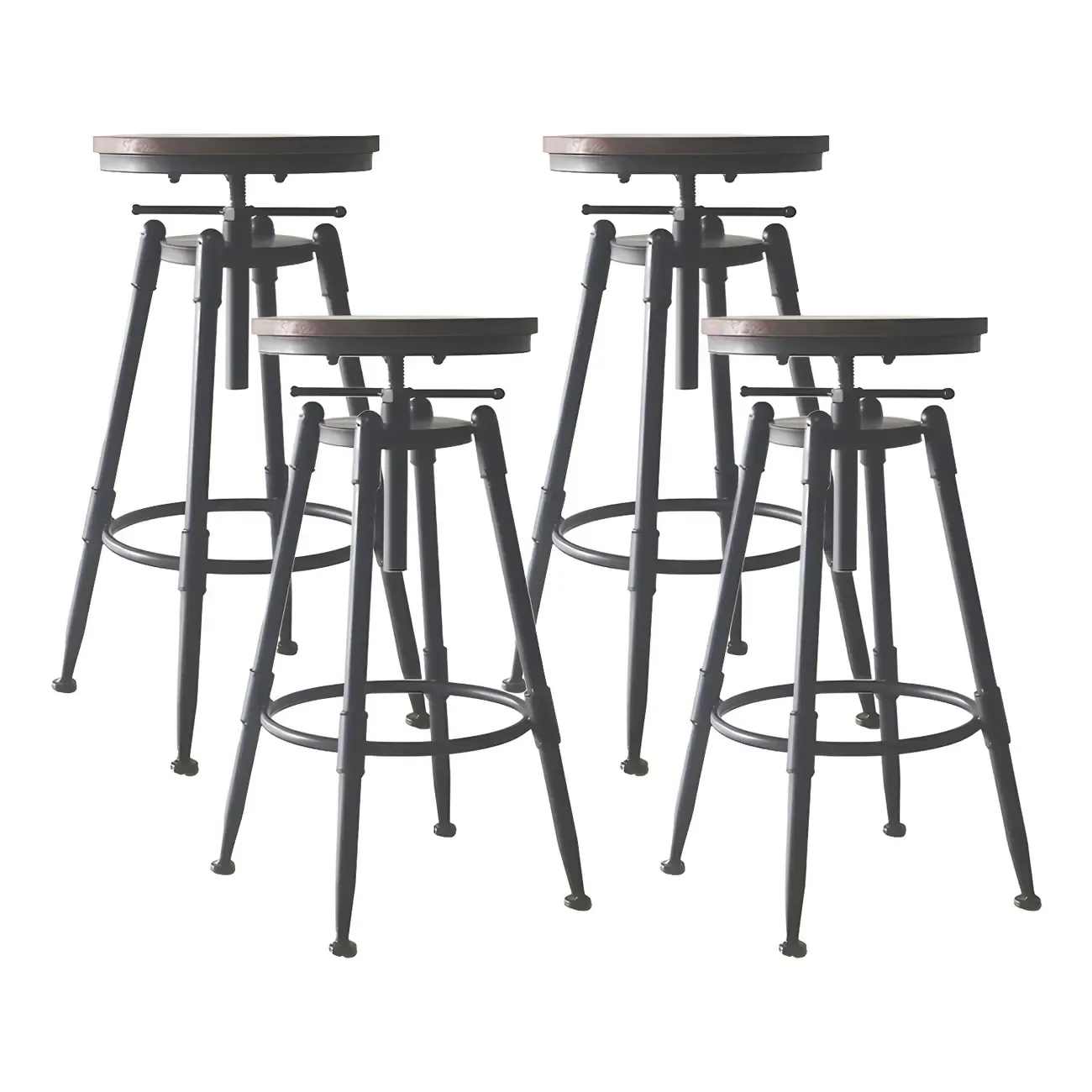 Industrial Metal Swivel Bar Stools with Back for Home Bar Image - 14