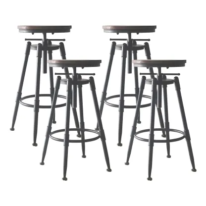 Industrial Metal Swivel Bar Stools with Back for Home Bar Image - 14