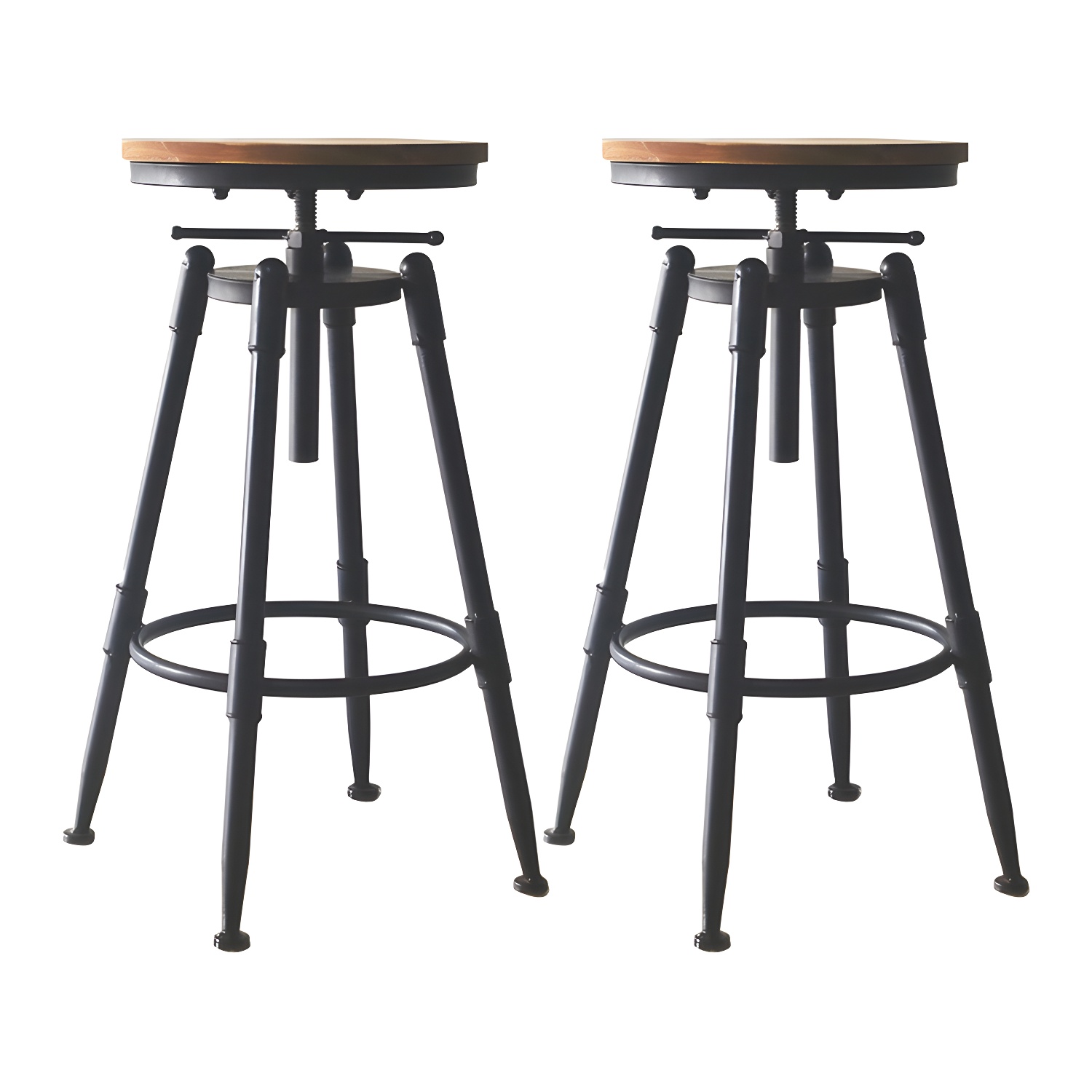 Industrial Metal Leather Swivel Bar Stools with Back | homeyfad