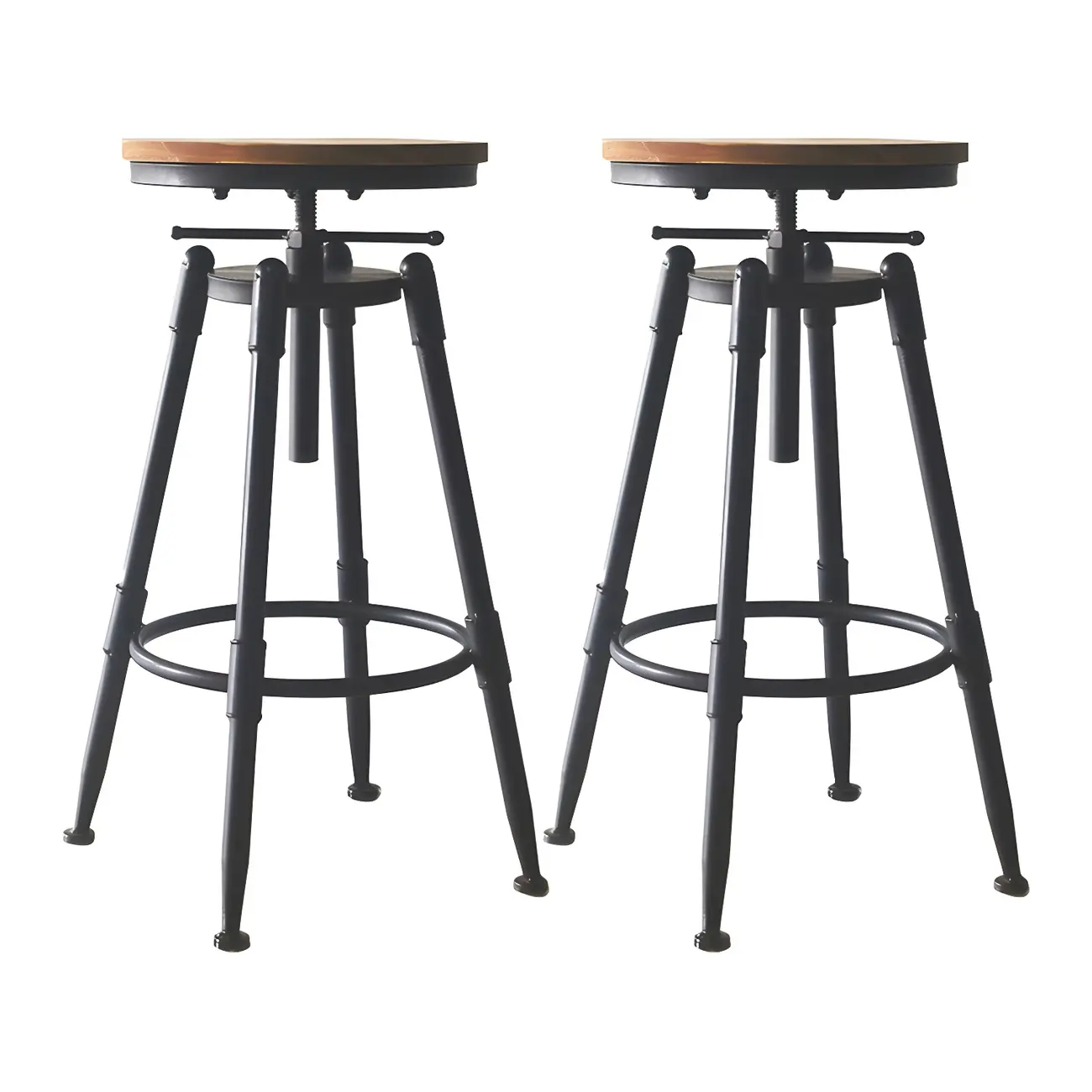Industrial Metal Swivel Bar Stools with Back for Home Bar Image - 16 | homeyfad