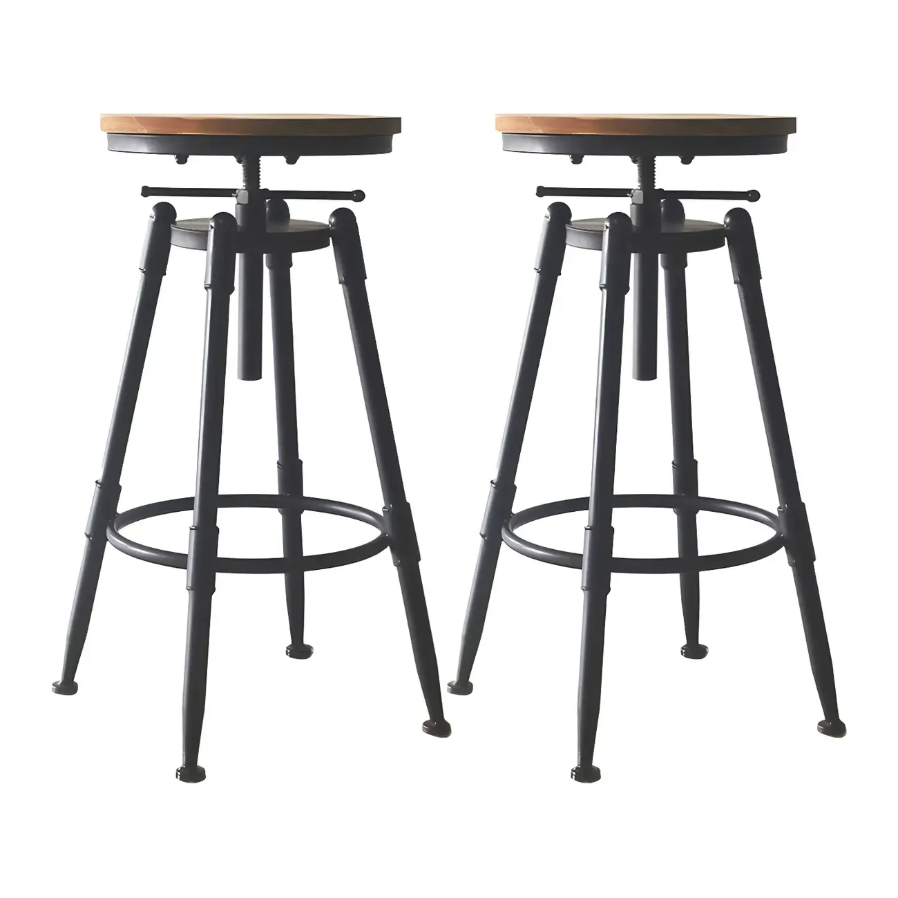 Industrial Metal Swivel Bar Stools with Back for Home Bar Image - 16