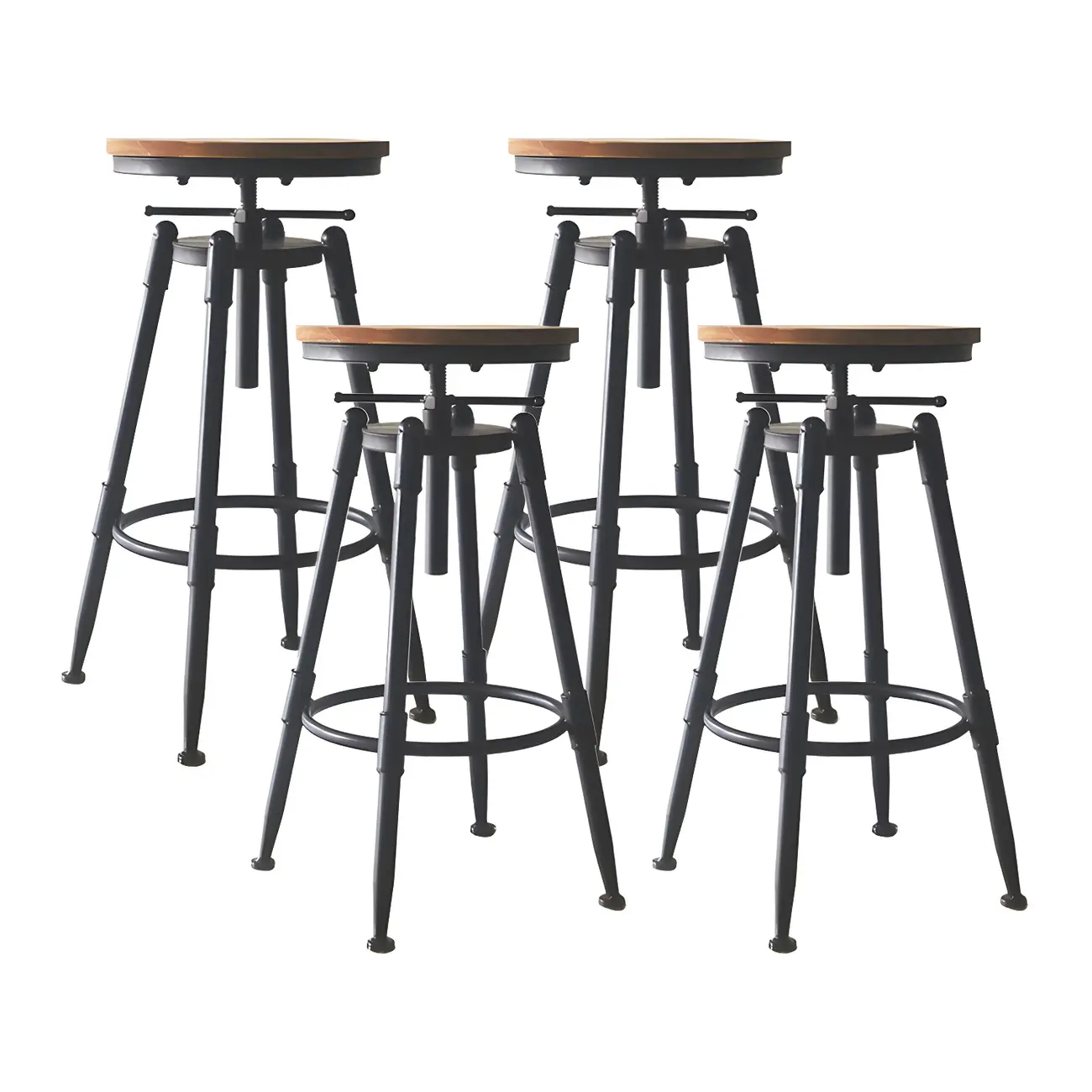Industrial Metal Swivel Bar Stools with Back for Home Bar Image - 17 | homeyfad