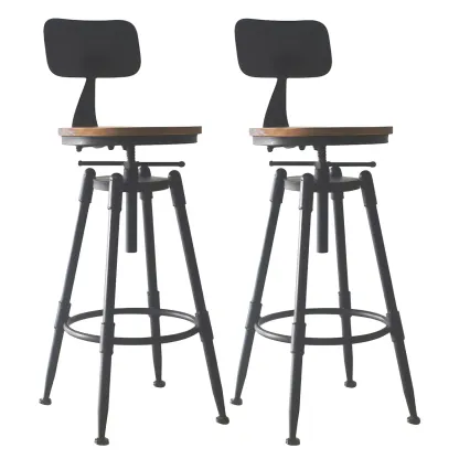 Industrial Metal Swivel Bar Stools with Back for Home Bar Image - 19