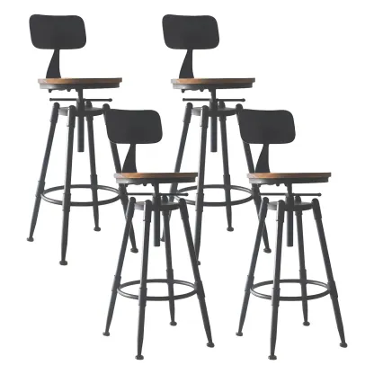Industrial Metal Swivel Bar Stools with Back for Home Bar Image - 20