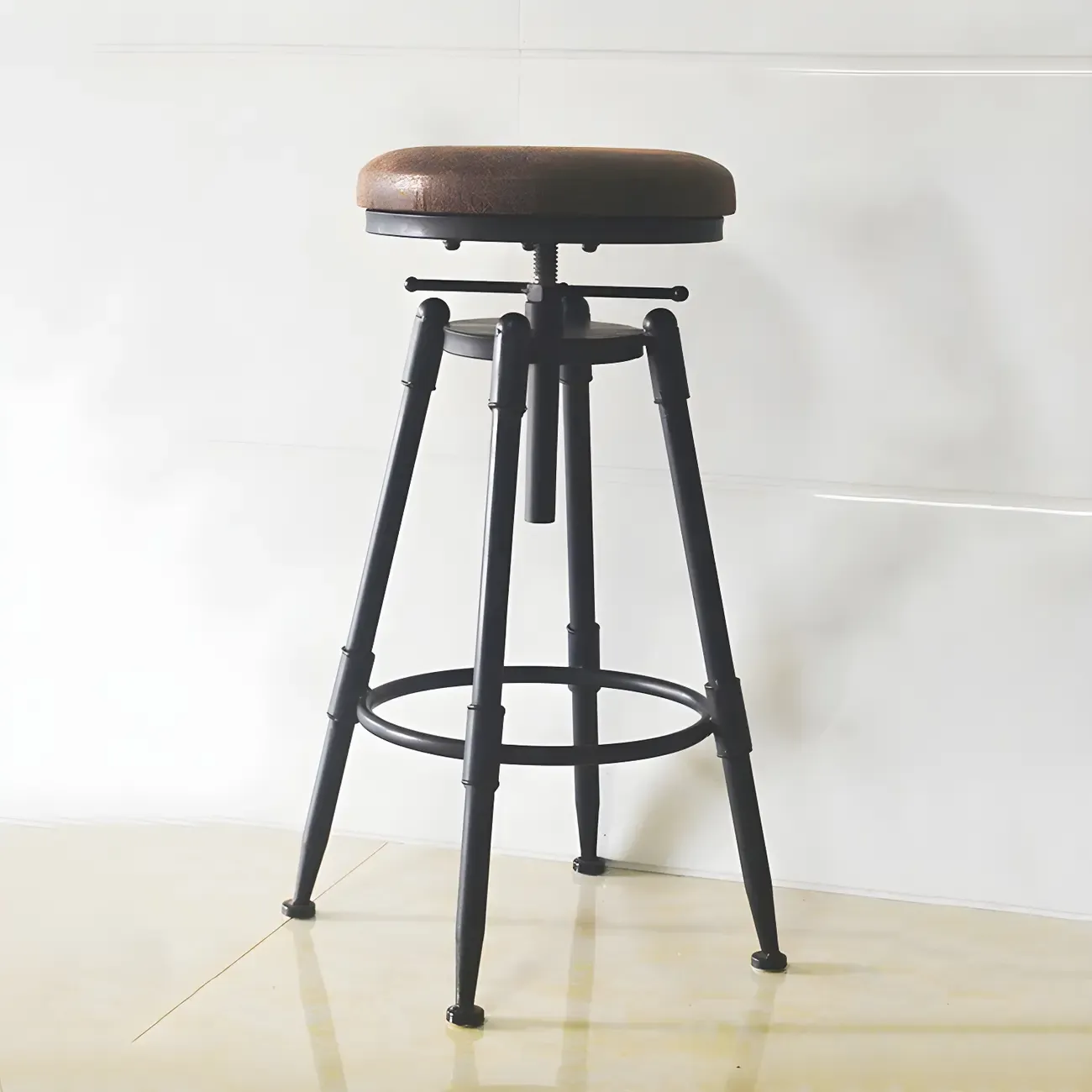 Industrial Metal Swivel Bar Stools with Back for Home Bar Image - 21