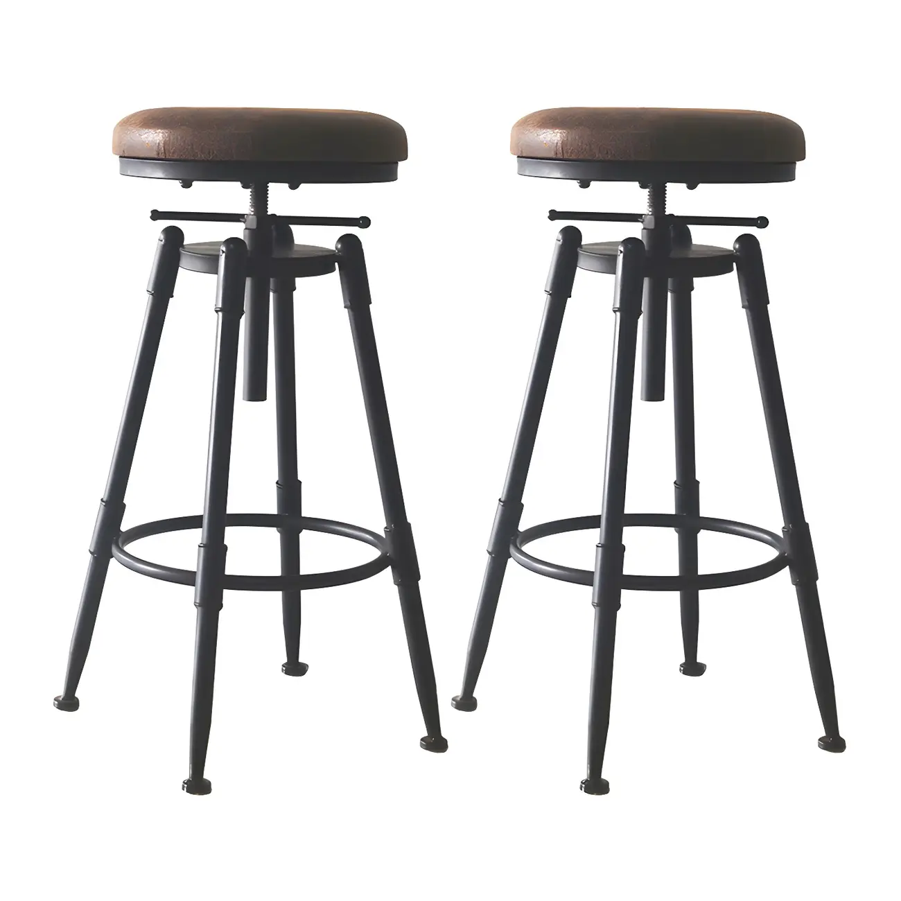 Industrial Metal Swivel Bar Stools with Back for Home Bar Image - 22 | homeyfad