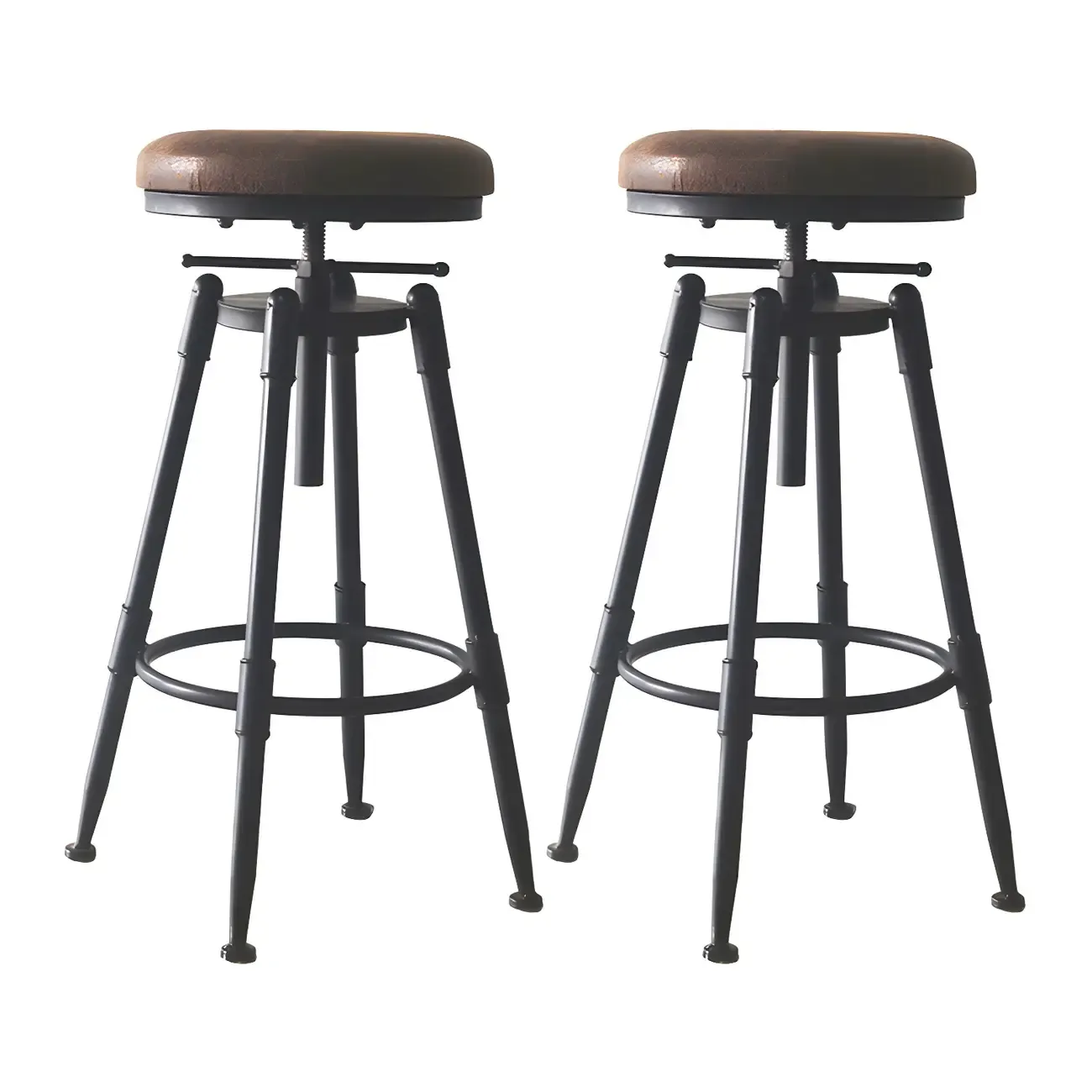Industrial Metal Swivel Bar Stools with Back for Home Bar Image - 22