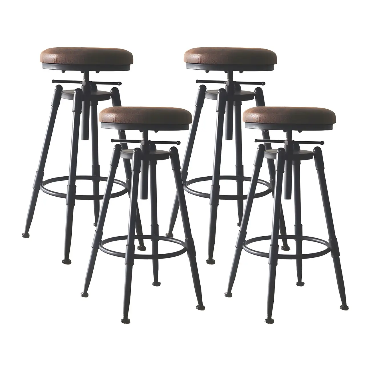 Industrial Metal Swivel Bar Stools with Back for Home Bar Image - 23 | homeyfad