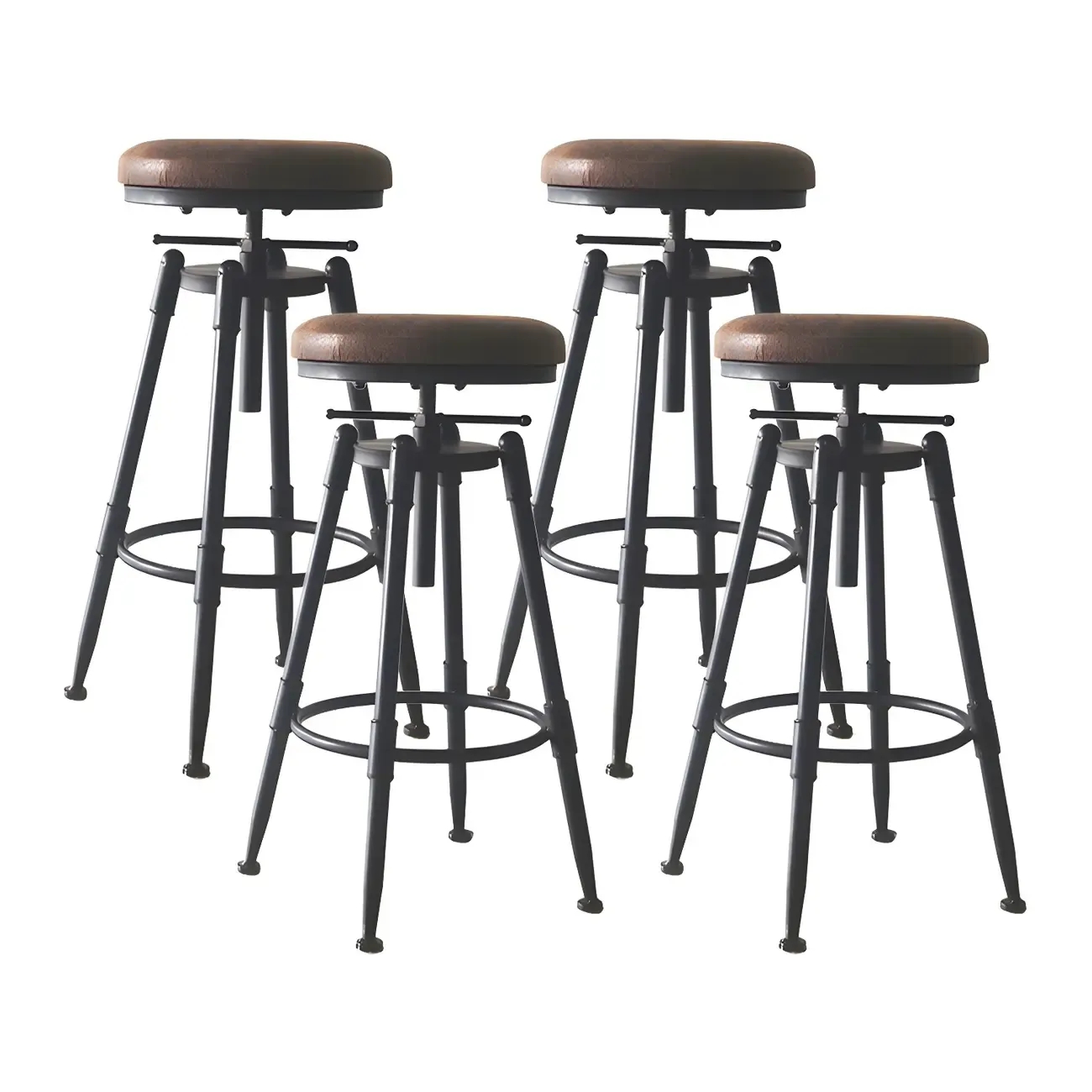 Industrial Metal Swivel Bar Stools with Back for Home Bar Image - 23