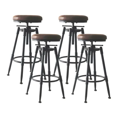 Industrial Metal Swivel Bar Stools with Back for Home Bar Image - 23