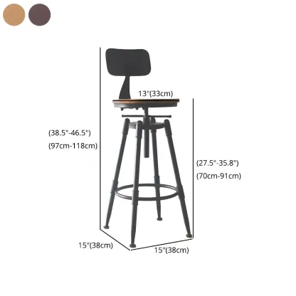 Industrial Metal Swivel Bar Stools with Back for Home Bar Image - 25