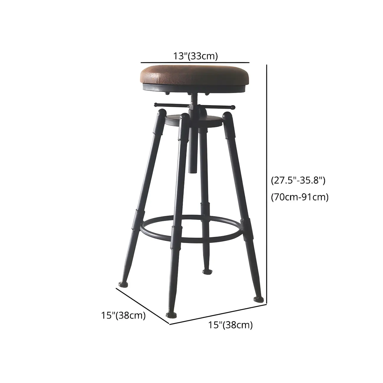 Industrial Metal Swivel Bar Stools with Back for Home Bar Image - 26 | homeyfad