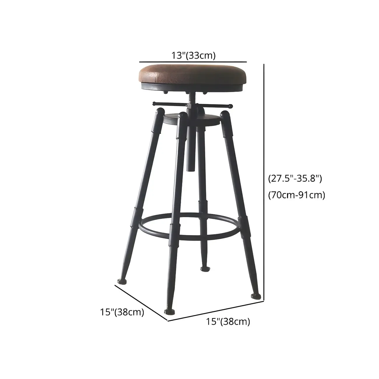 Industrial Metal Swivel Bar Stools with Back for Home Bar Image - 26