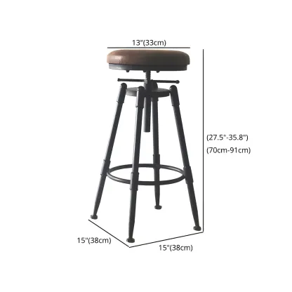 Industrial Metal Swivel Bar Stools with Back for Home Bar Image - 26