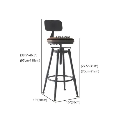 Industrial Metal Swivel Bar Stools with Back for Home Bar Image - 27
