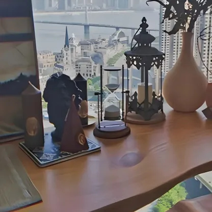 Modern Brown Wood Iron Sled Bar Table for Pub Image - 6