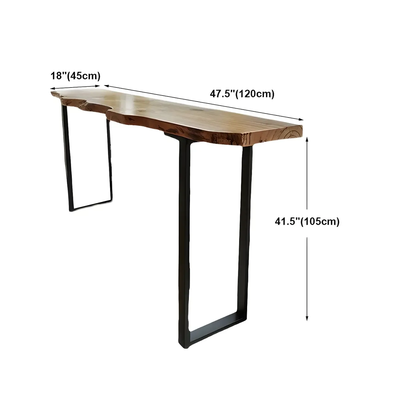 Modern Brown Wood Iron Sled Bar Table for Pub Image - 11