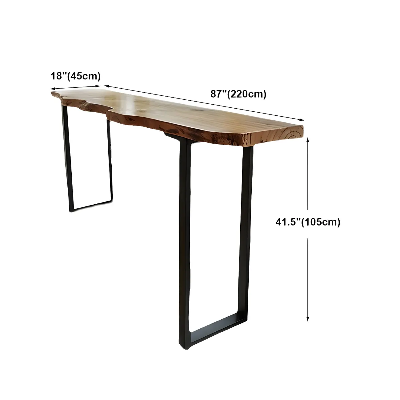 Modern Brown Wood Iron Sled Bar Table for Pub Image - 13 | homeyfad
